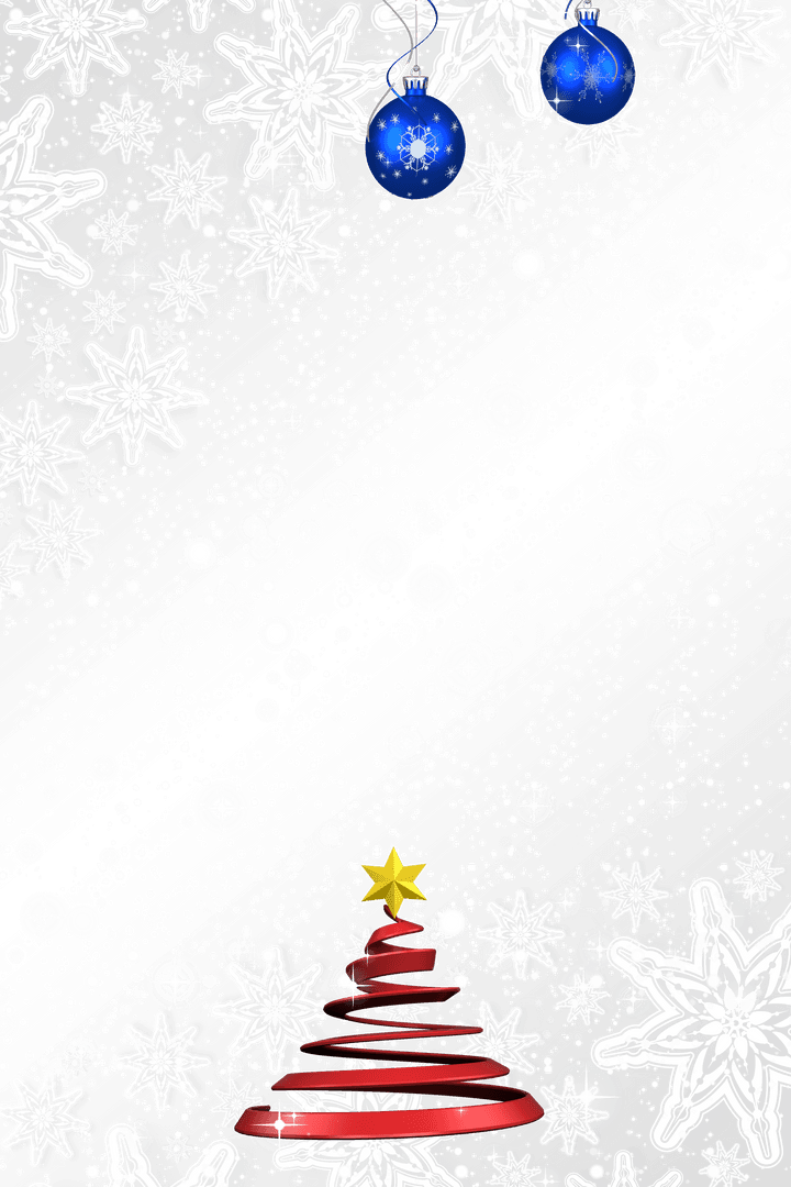 Transparent Christmas Decorations with Snowflakes and Tree