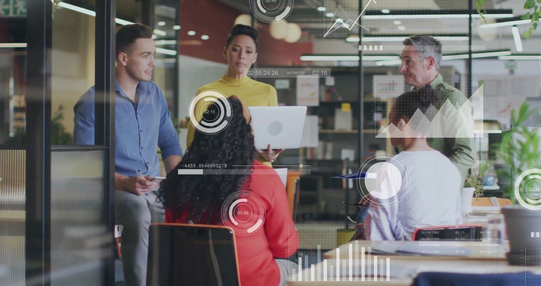 Innovative Business Team Analyzing Data in Modern Office Setting