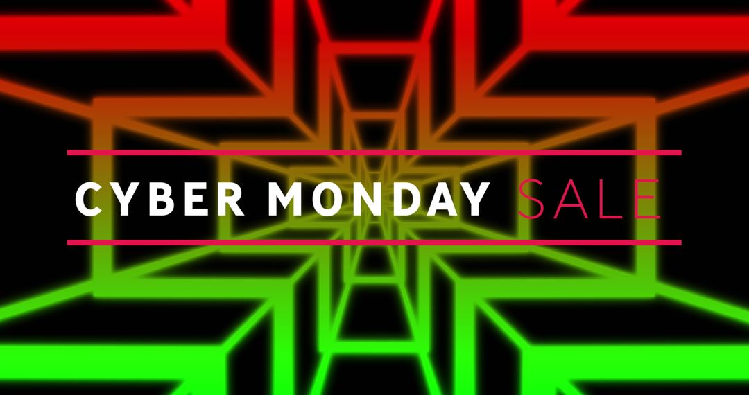 Dynamic Cyber Monday Sale Poster with Neon Graphics