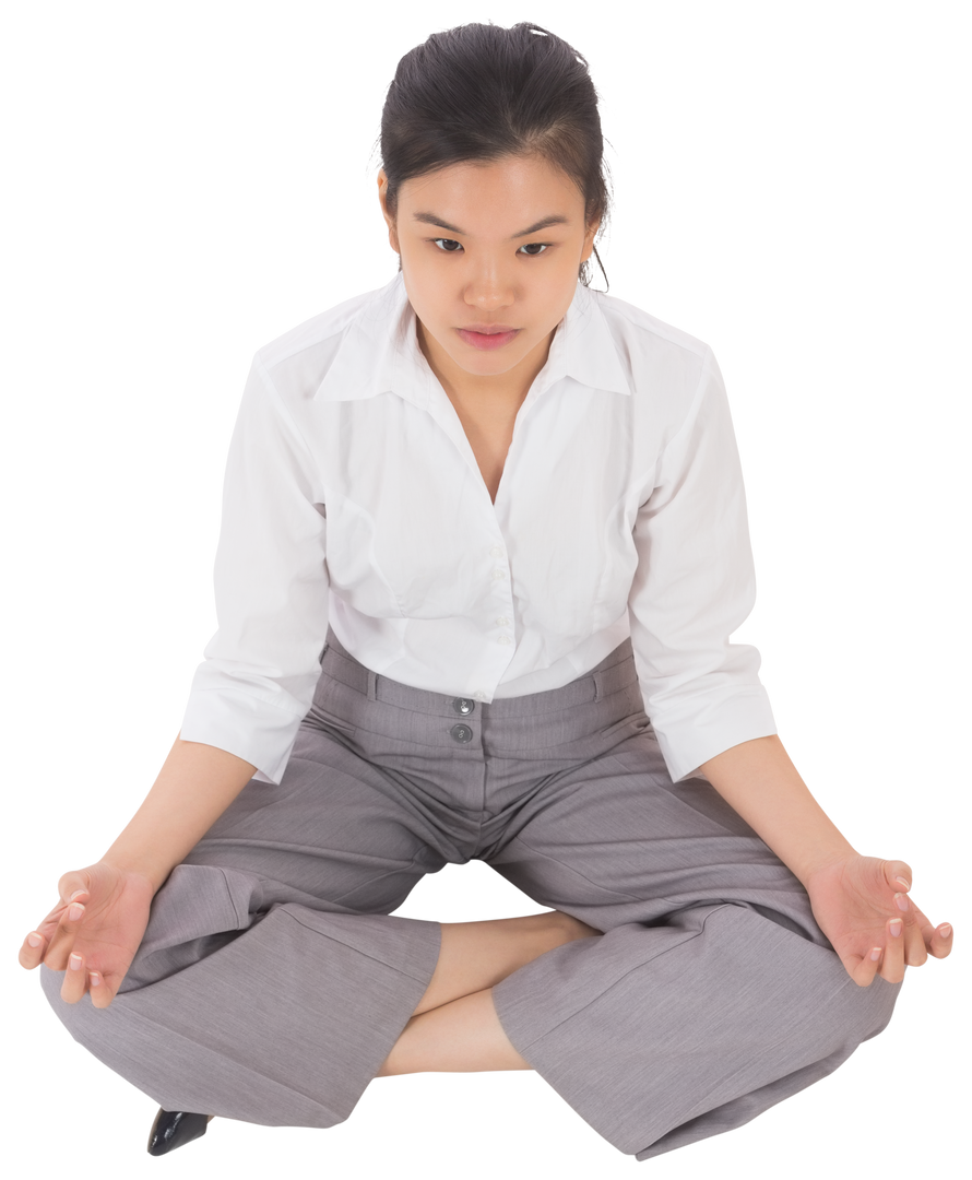 Transparent Businesswoman Practicing Meditation in Lotus Pose - Download Free Stock Images Pikwizard.com