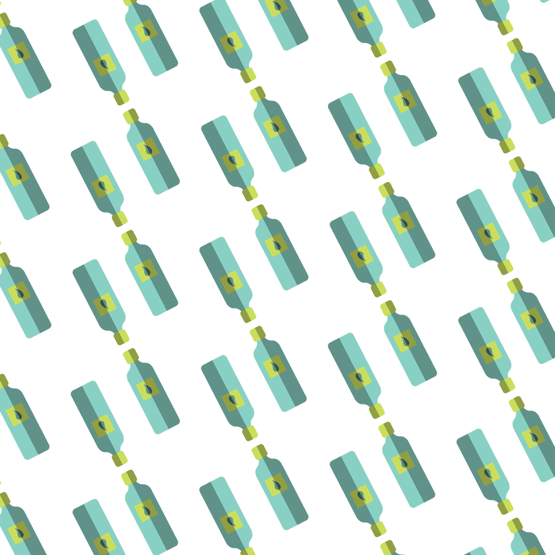 Transparent Pattern of Green Bottles on Isolated Background