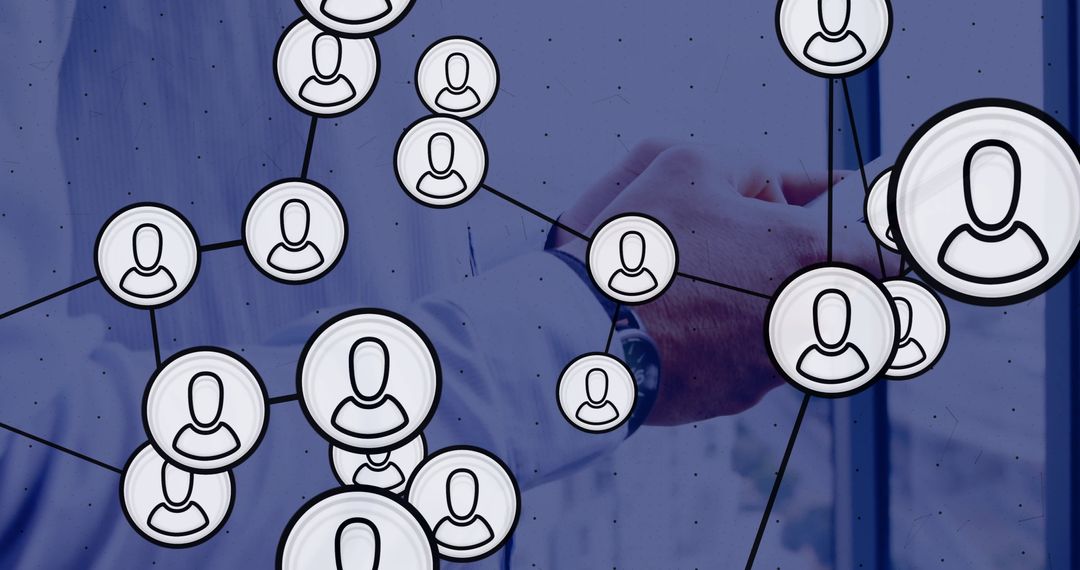 Digital Business Connectivity on Tablet with User Network Icons