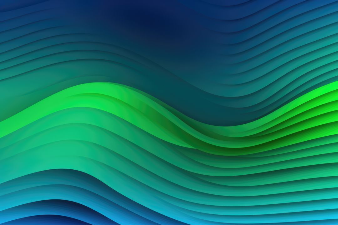 Close up of blue to green seamless wave pattern, created using generative ai technology - Free Images, Stock Photos and Pictures on Pikwizard.com