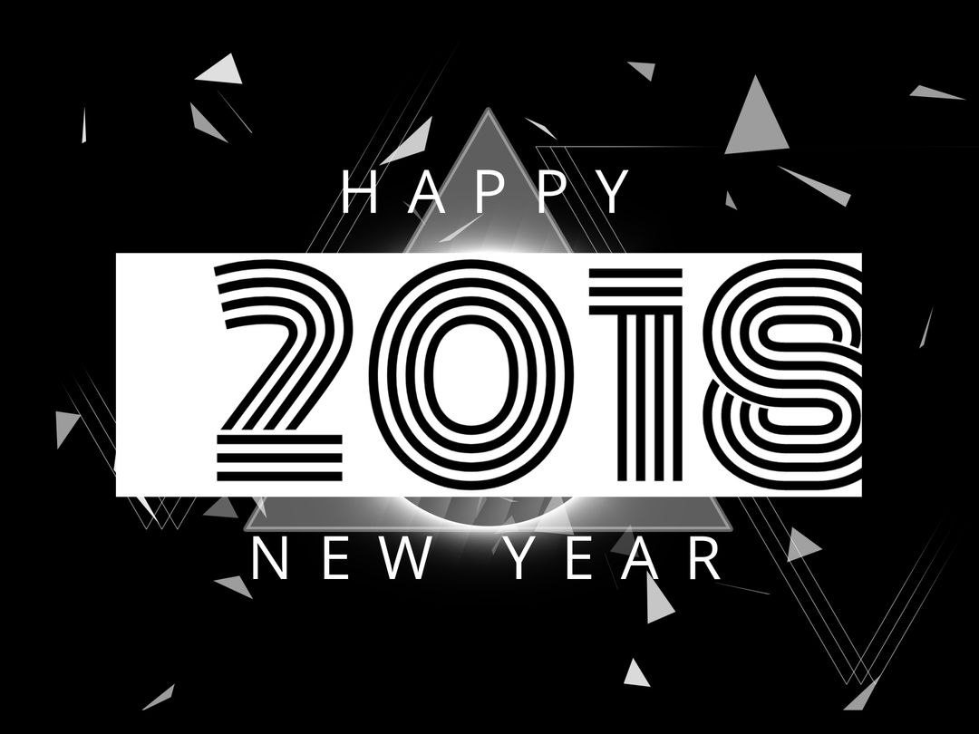 Modern Monochrome 2018 New Year Celebration Design