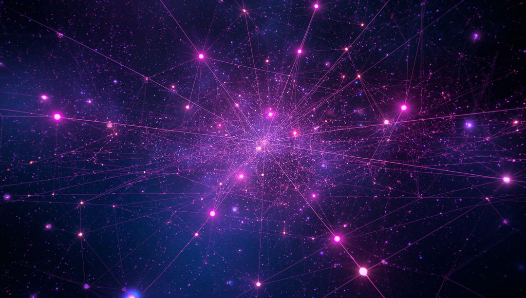 Vibrant Digital Network with Glowing Node Connections