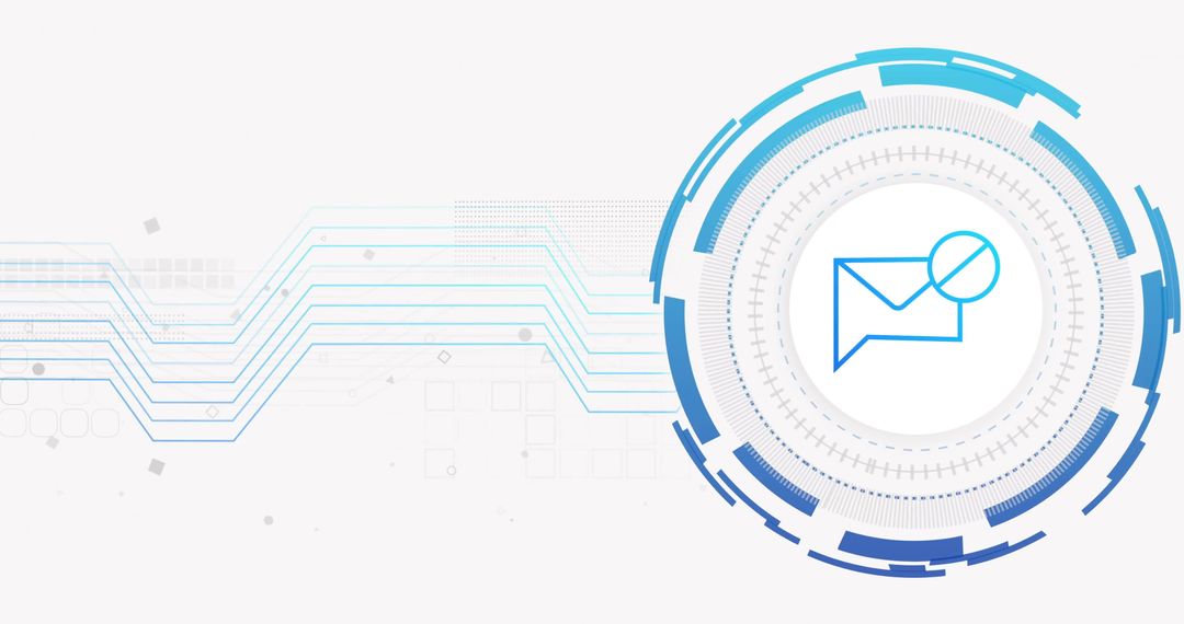 Futuristic Digital Communication Interface with Envelope Icon Design