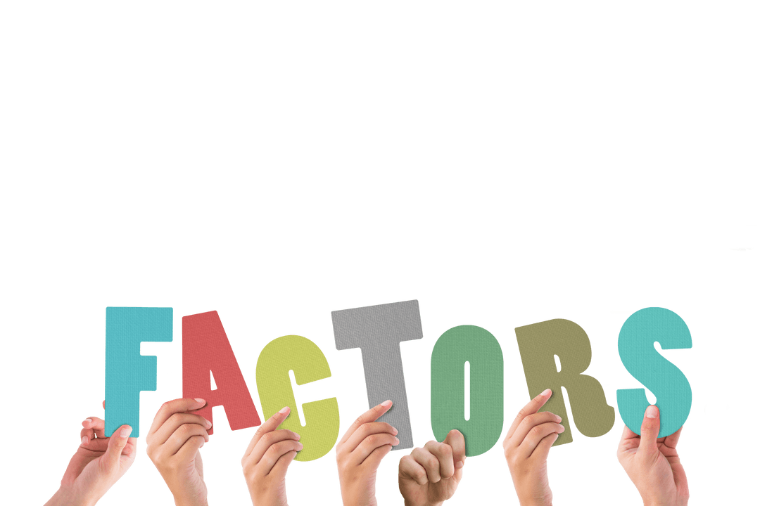 Diverse Hands Holding Letters Spelling Transparent Factors