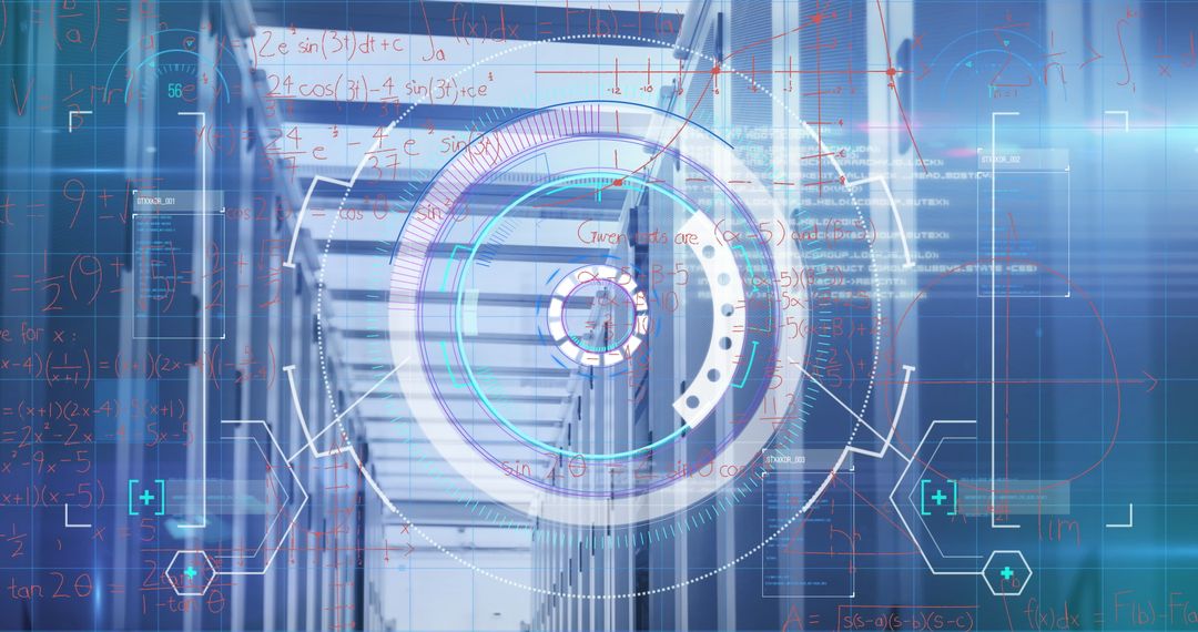 Holographic Interface Overlay in Futuristic Server Room