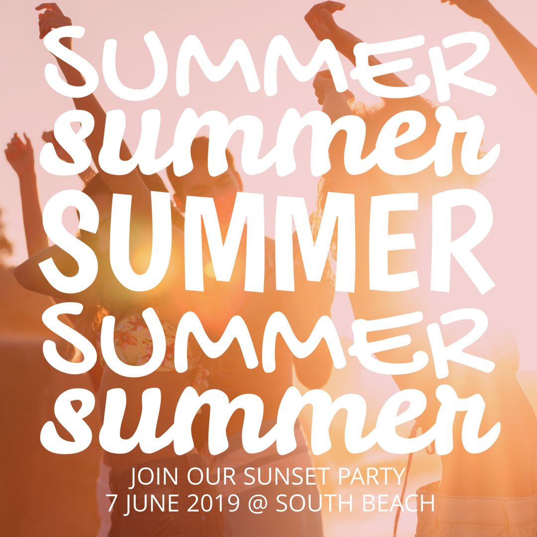 Joyful Sunset Party with Silhouetted Celebration