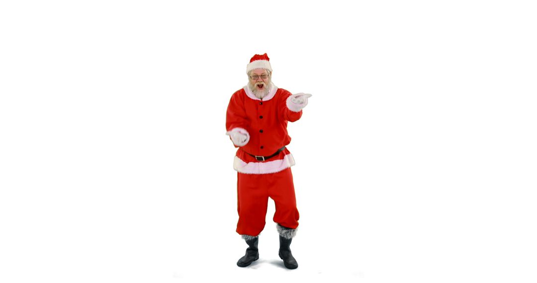 Santa Claus Pointing Forward against White Background - Free Images, Stock Photos and Pictures on Pikwizard.com