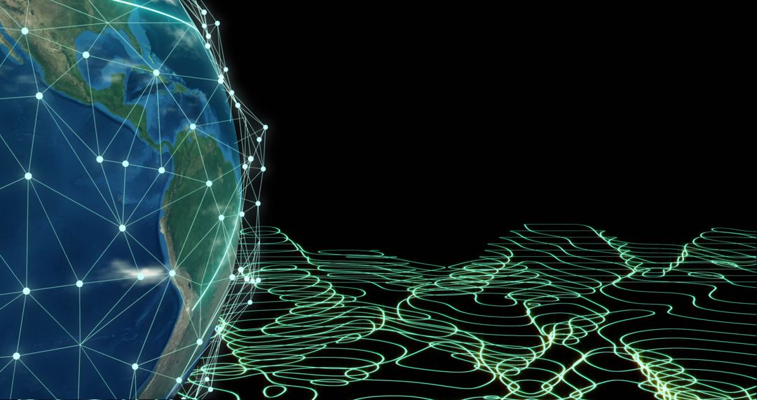 Global Network Connections Around Digital Earth