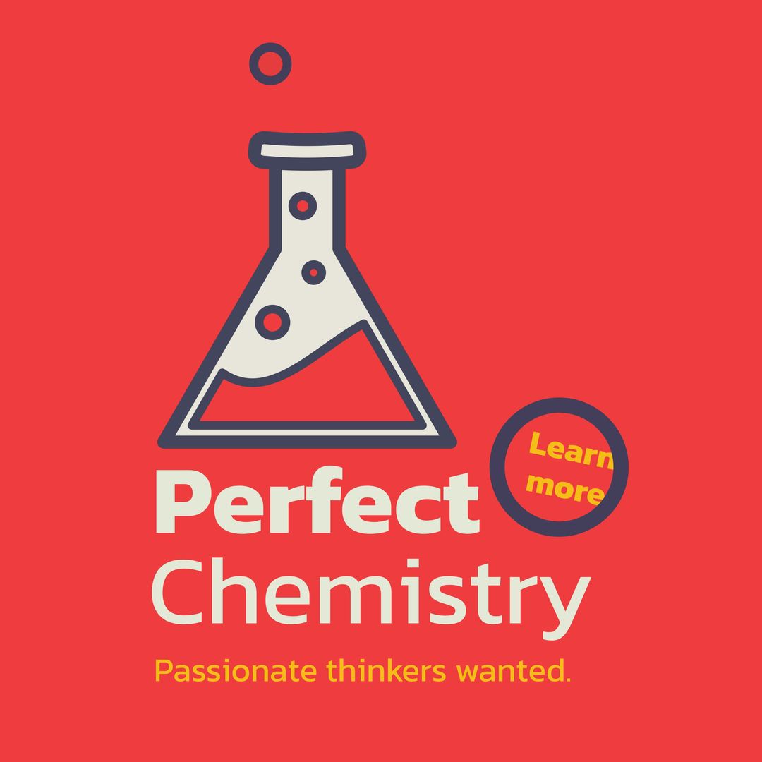 Vibrant Red Science Education Banner with Flask Illustration