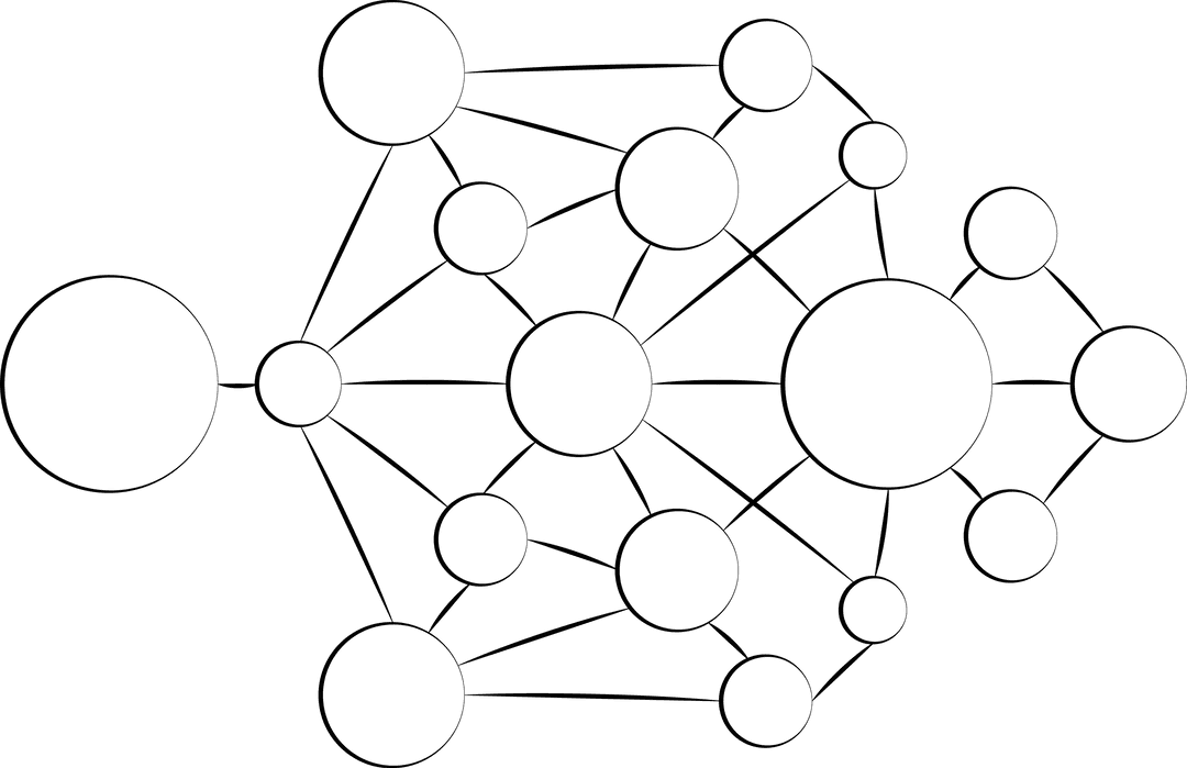 Digital Illustration of Connections Network on Transparent Background