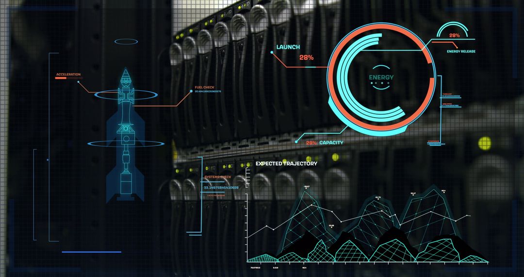 Digital Data Interface with Rocket Over Server Room