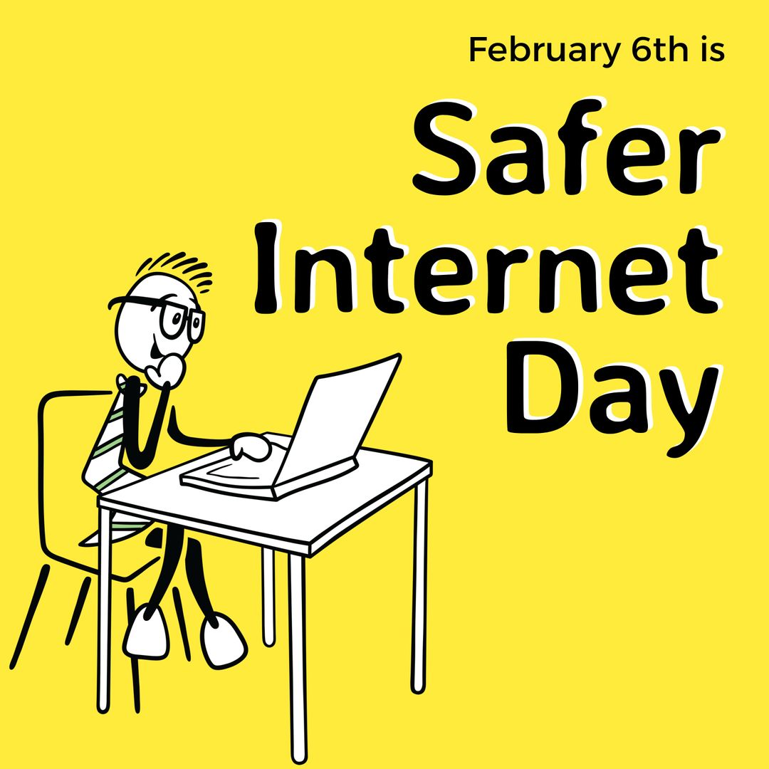 safer internet day awareness cartoon vector - Download Free Stock Images Pikwizard.com