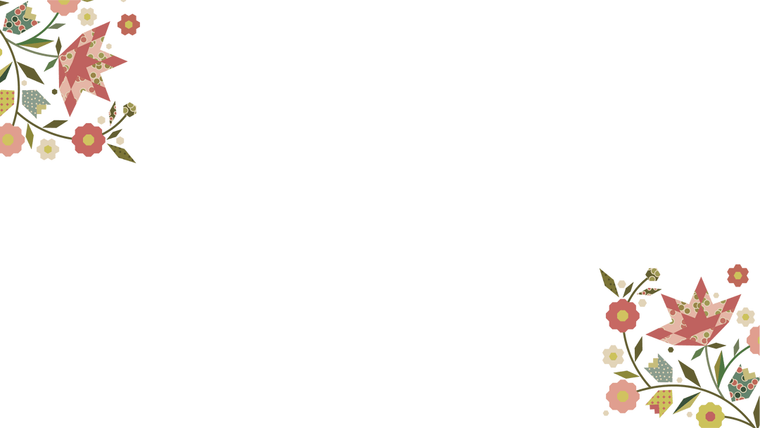 Flat Floral Border Design on Transparent Background
