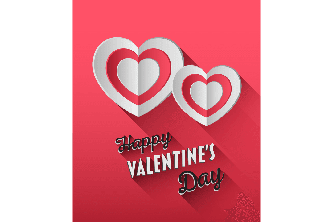 Valentine's Day Transparent Hearts and Text Vector