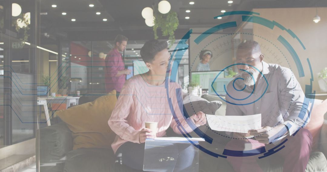 Modern Office Collaboration with Digital Interface