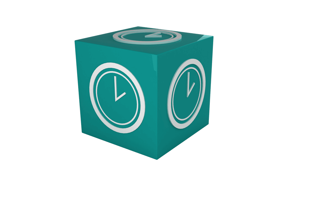 Transparent Cube with Clock Symbols Highlighting Time Concept - Download Free Stock Images Pikwizard.com