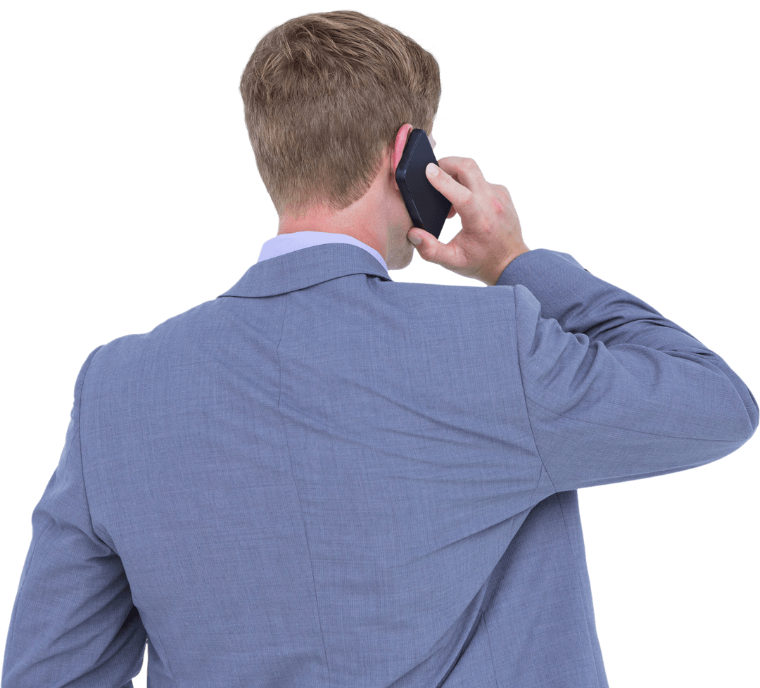 Transparent Professional Businessman Talking on Smartphone