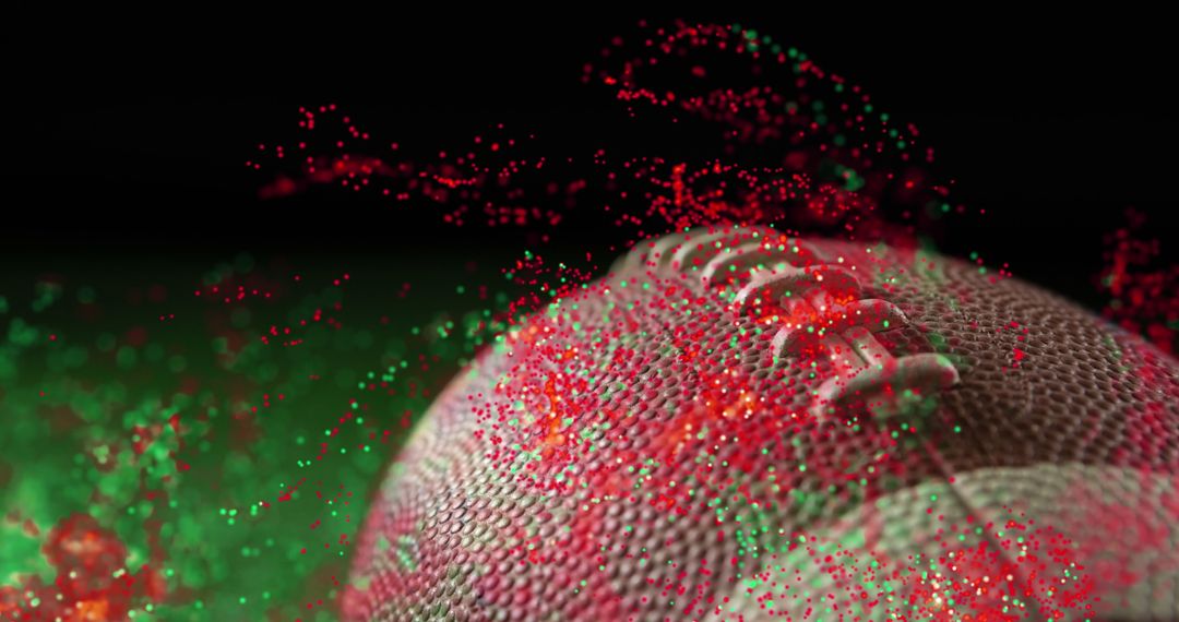 Digital Composite of Rugby Ball with Vibrant 5G Technology Overlay