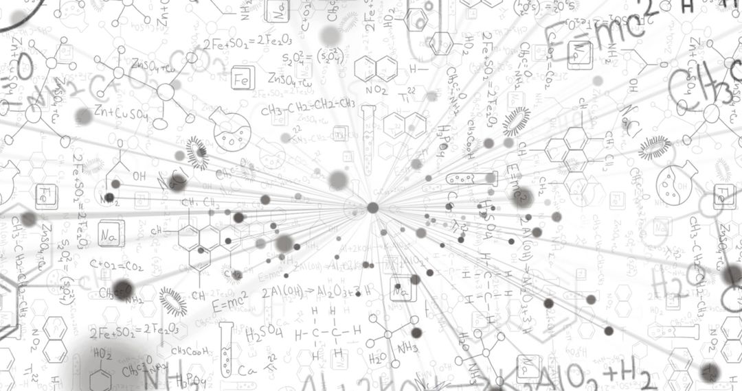 Complex Web of Scientific Equations and Chemical Structures