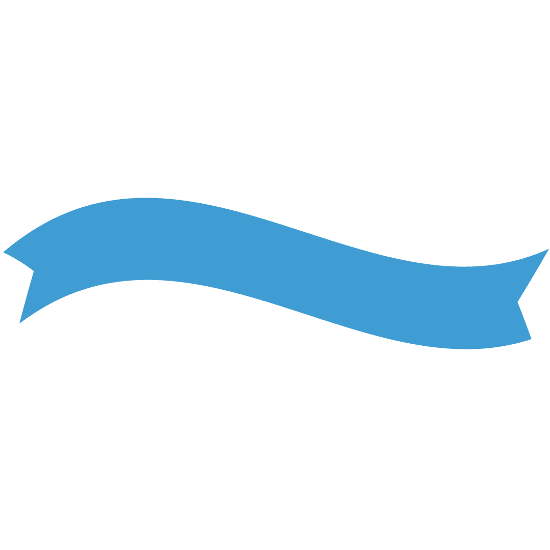 Blue Ribbon Emblem Design on Transparent Background