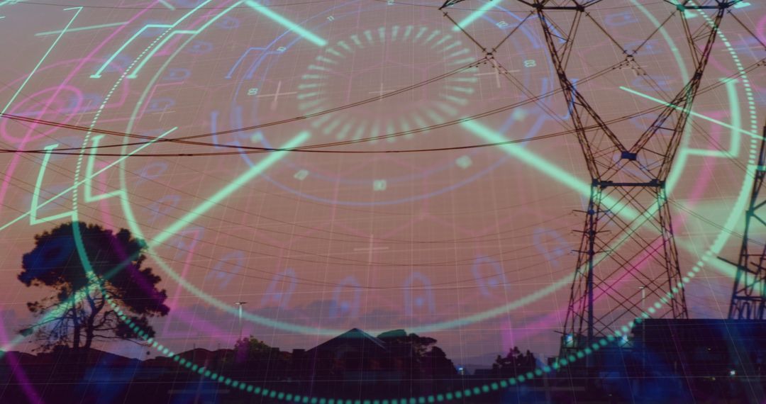 Futuristic Energy Integration with High Tech digital interface concept