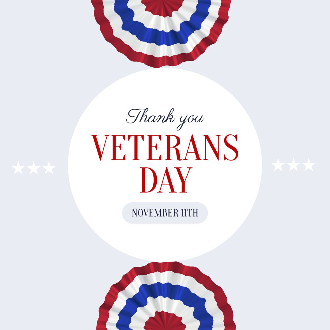 Veterans Day Thank You Message with Patriotic Decorations