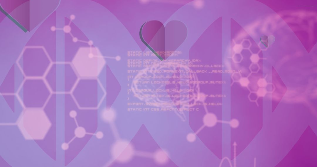 Digital Health Interface with Heart and Brain Iconography