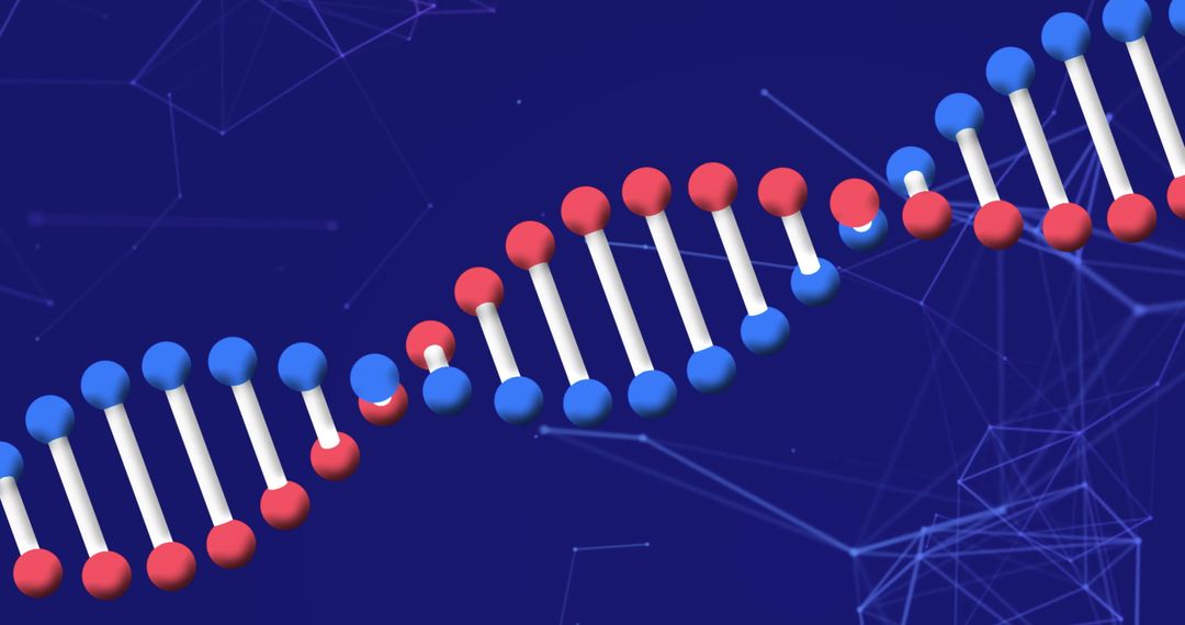 Digital DNA Strand Floating Against Blue Tech Background