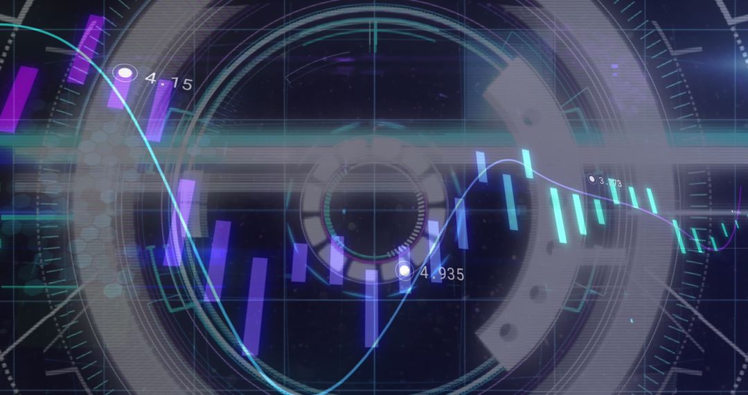 Abstract Digital Financial Data and Analysis Graphics