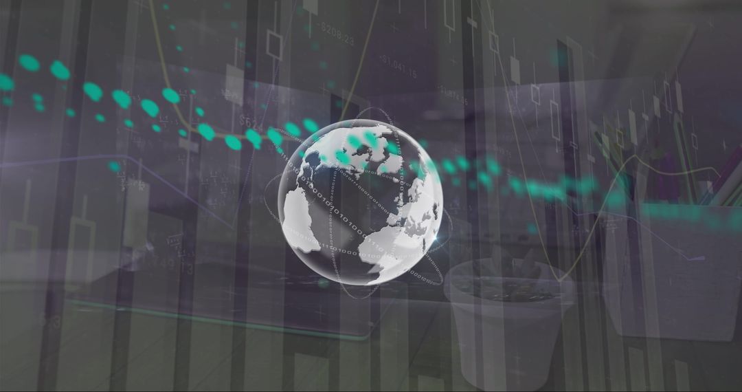 Digital Globe Encircles Global Data Network Concept