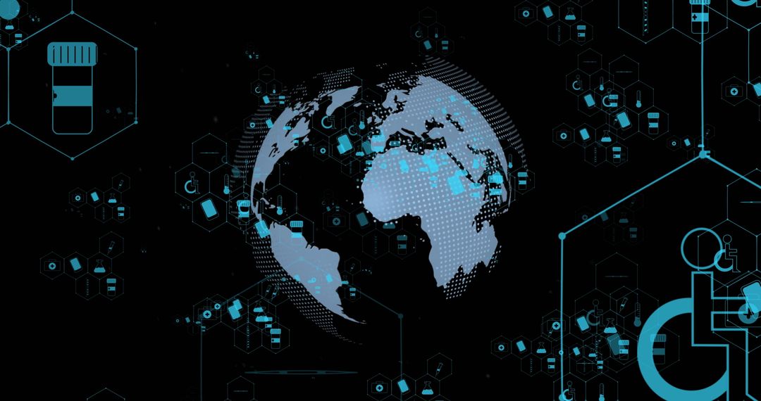 Global Medicine Network with Digital Interface Elements