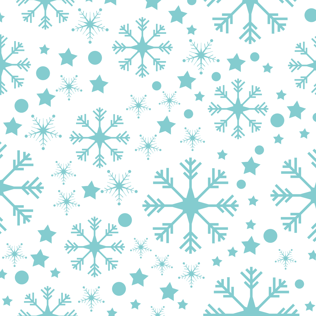 Aquamarine Snowflakes on Transparent Background Magic Winter Pattern