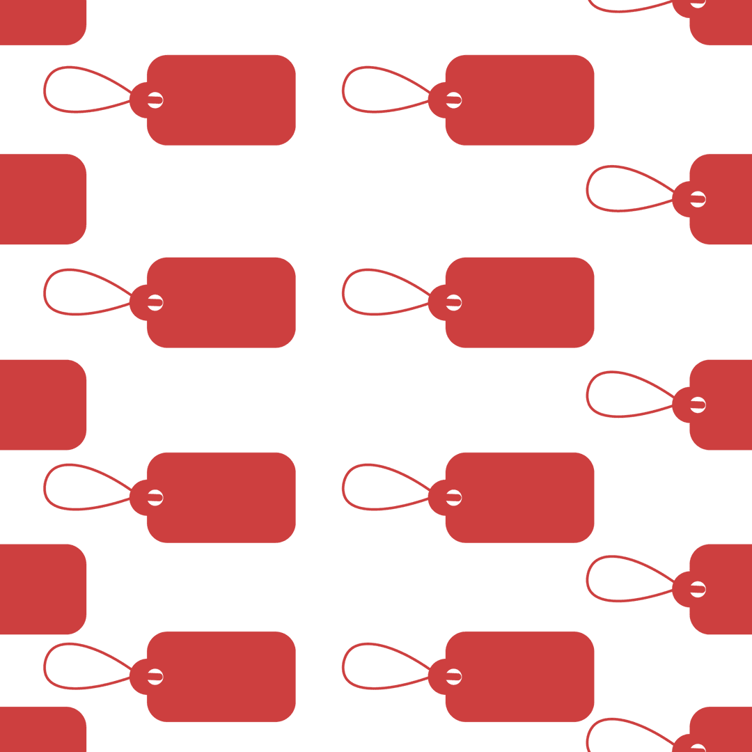 Red Tag Pattern on Transparent Background For Designs