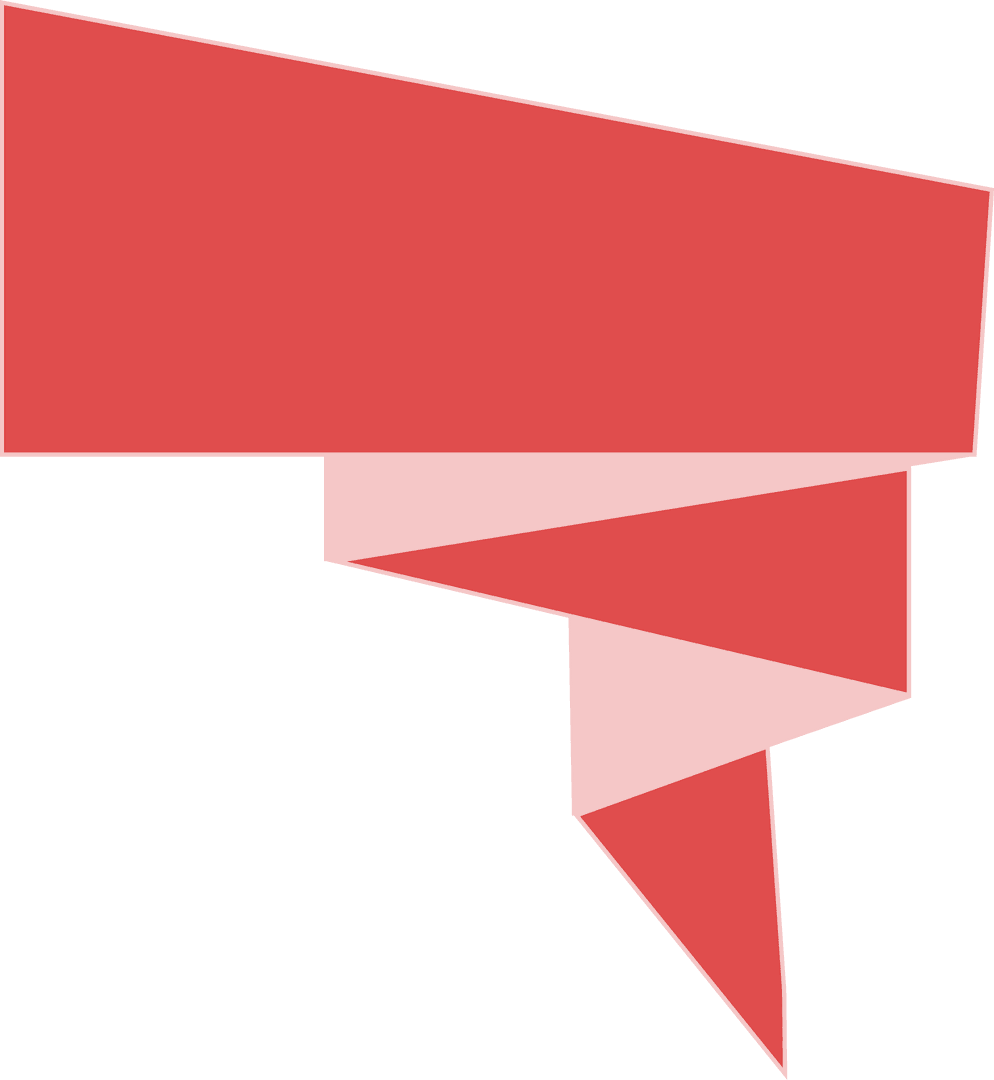 Abstract Red Geometric Shape with Transparent Background