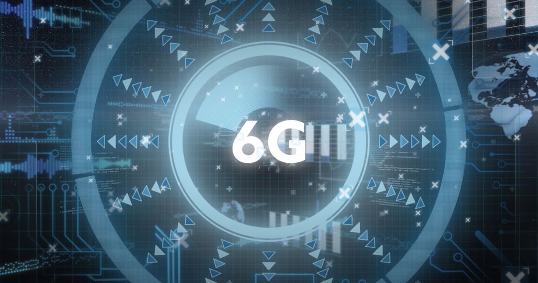 6G Network Concept with Futuristic Digital Interface