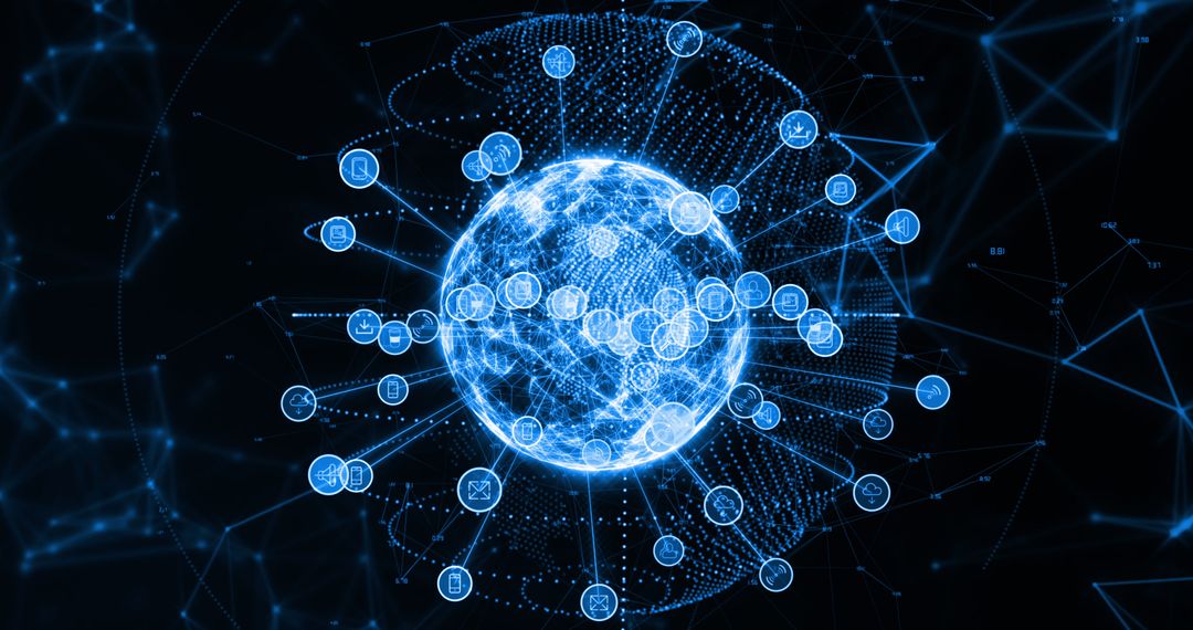 Global Digital Network and Icon Connections Concept