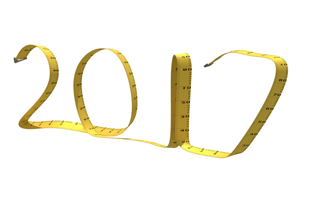 Creative 2017 Text with Measuring Tape on Transparent Background for New Year Celebrations - Download Free Stock Images Pikwizard.com