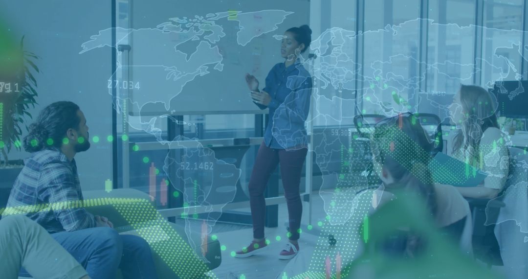 Innovative Global Business Team Analyzing Data in Modern Office