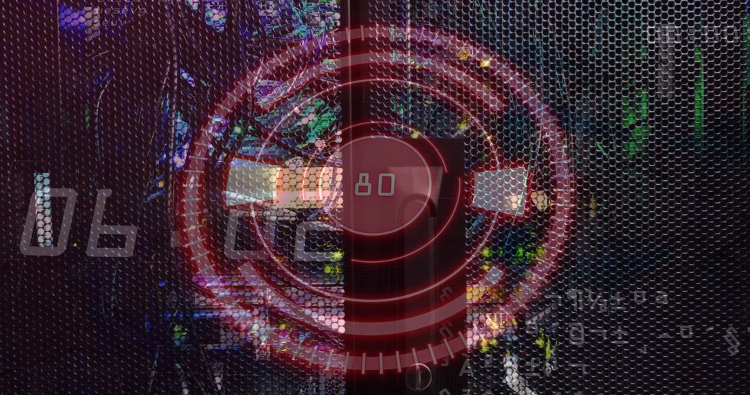 Digital data processing with futuristic scanner interface