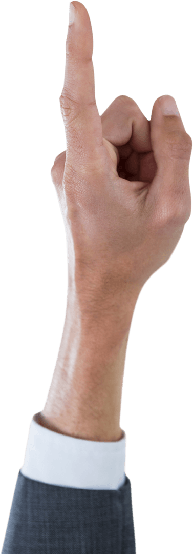 Businessman Gesture Pointing Up Transparent Background
