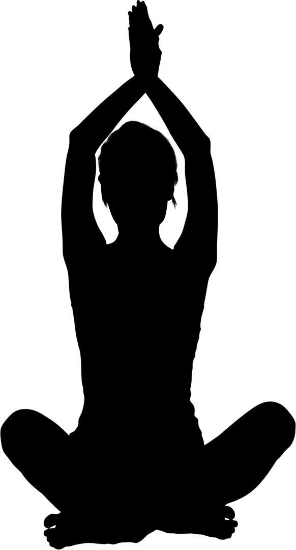 Woman Doing Yoga with Clasped Hands on Transparent Background