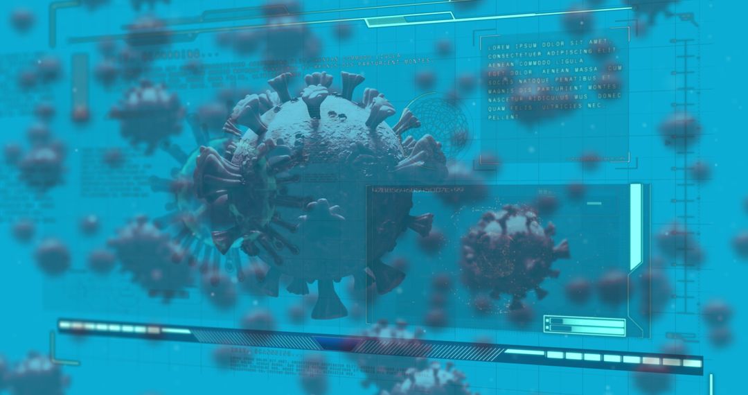 Futuristic Coronavirus Interface with Data Panels