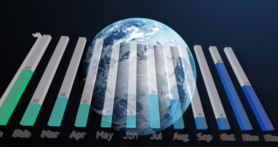 Digital Infographic on Global Data Over Planet Earth