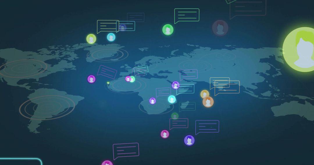 Global Network and Communication Visualization on Digital World Map