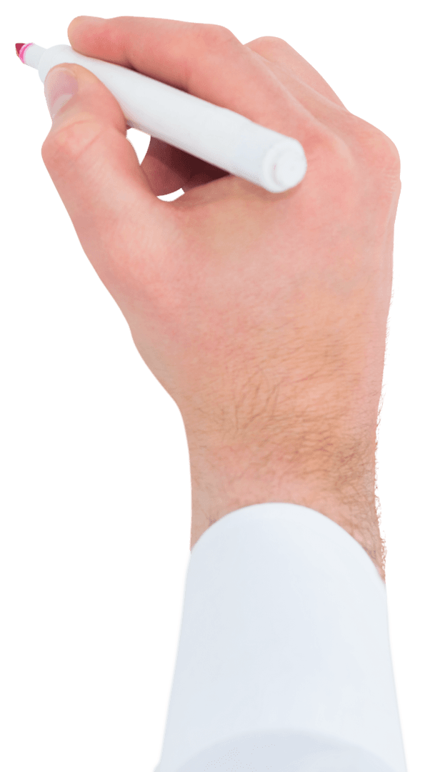 Business Hand Writing with Marker on Transparent Background