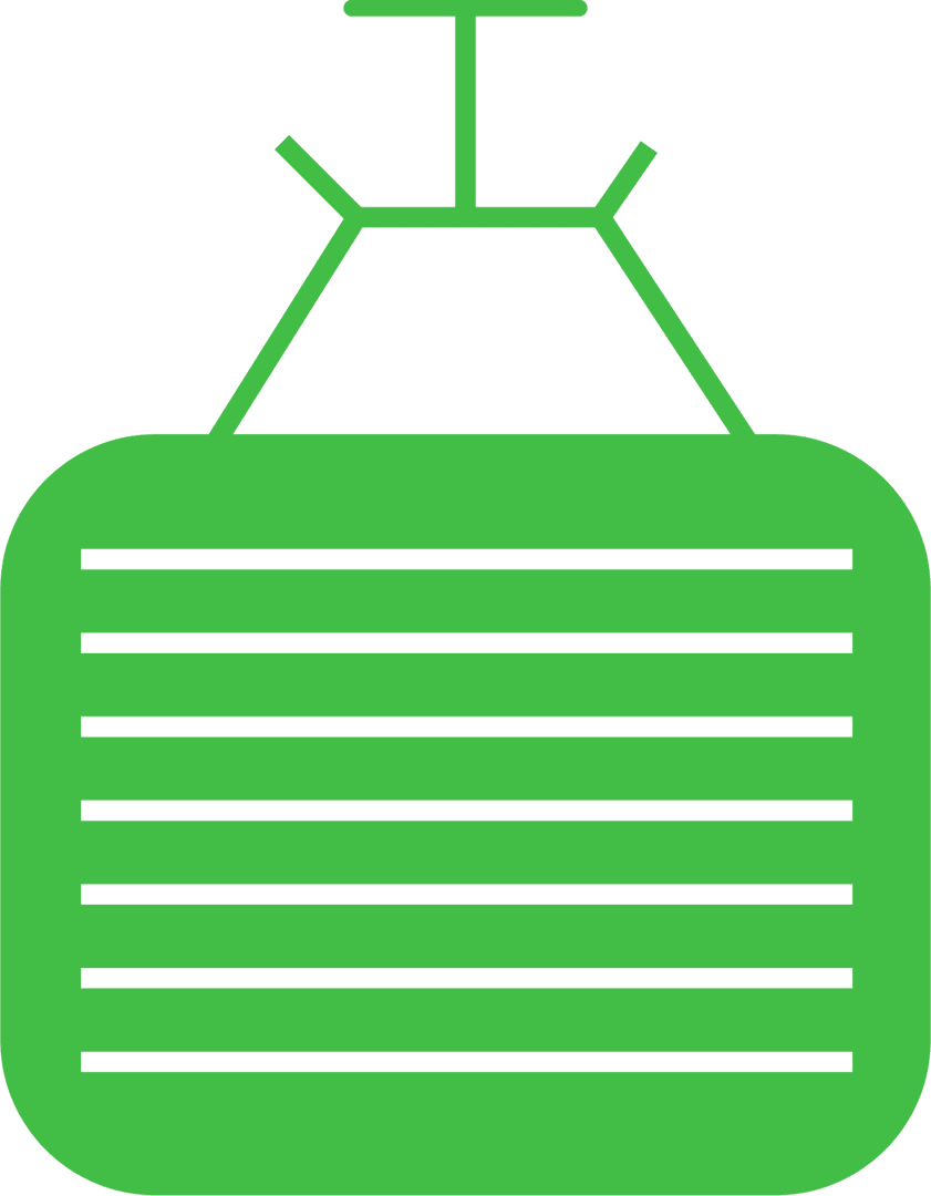 Green Abstract Geometric Symbol on Transparent Background