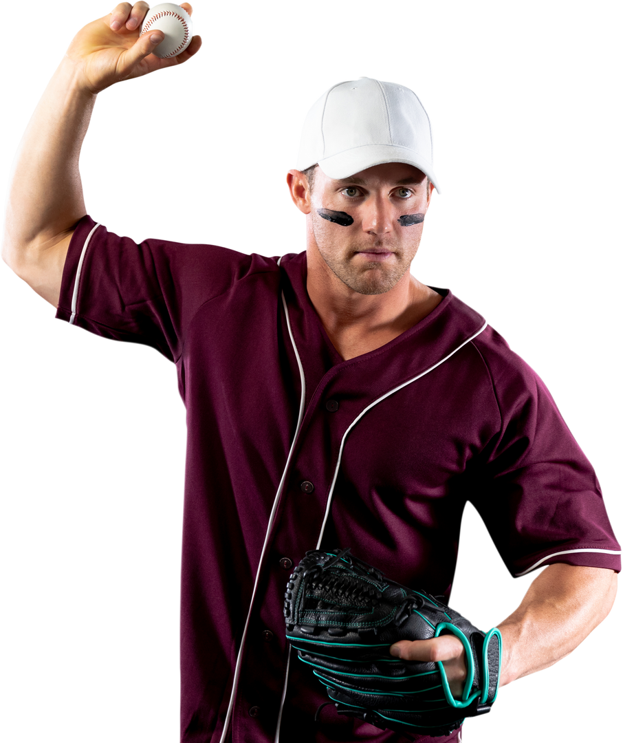 Transparent Baseball Player About to Throw Ball Wearing Uniform and Cap - Download Free Stock Images Pikwizard.com